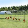 Large metal chicken coop upgrade three support steel wire impregnated plastic net cage, Oxford cloth silver plated waterproof UV protection