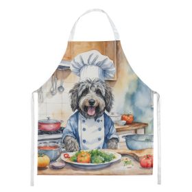 Bergamasco Sheepdog The Chef Apron Cooking Kitchen Server Baking Crafts Gardening for Adult Women Men, Unisex, Large, Multicolor