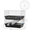 2-Tier Mouse Cage, Ferret Cage W/ Dish and Bottle, Ramp, 2 Doors