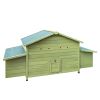 Wooden Chicken Coop Outdoor Hen House Poultry Cage with 2 Sides Large Nesting Boxes,2 Free-range Doors