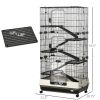 Small Animal Cage with Wheels, Portable Bunny Cage 6-Tier