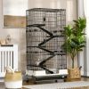 Small Animal Cage with Wheels, Portable Bunny Cage 6-Tier