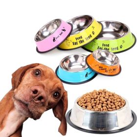 Pet Feeding Bowls Stainless Steel Non-slip Dog Bowl Durable Anti-fall Cat Puppy Feeder For Dogs Teddy Golden Retriever (Color: Green)