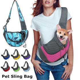 Pet Puppy Carrier S/L Outdoor Travel Dog Shoulder Bag Mesh Oxford Single Comfort Sling Handbag Tote Pouch (Color: Rose Red, size: L)