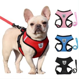 Reflective Pet Harness And Leash Set For Dog & Cat; Adjustable No Pull Dog Harness With Soft Mesh (Color: pink, size: S)