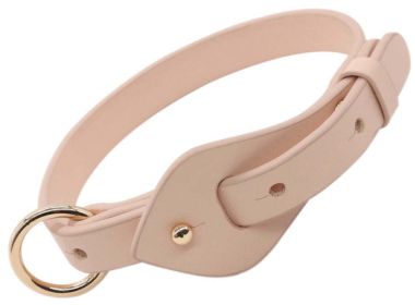 Pet Life 'Ever-Craft' Boutique Series Adjustable Designer Leather Dog Collar (Color: pink, size: large)